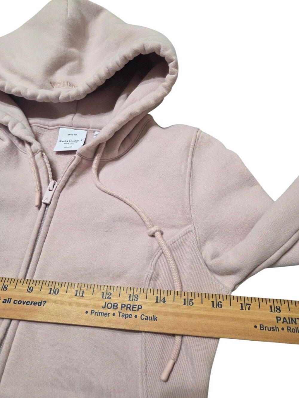 Aritzia Sweatfleece Cozy Fleece Snug Fit Zip Hoodie Bow Pink Women's S F14.5 - Picture 8 of 12